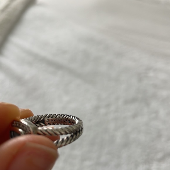 David Yurman Petite Albion Ring with Blue Topaz and Diamonds - Picture 3 of 5